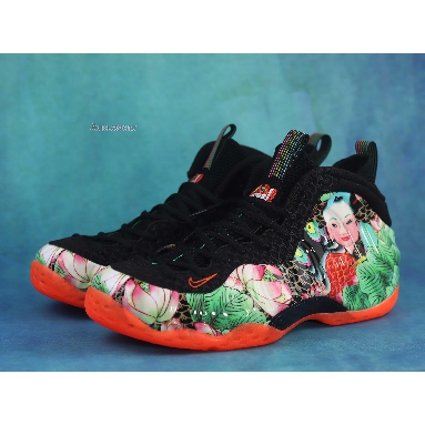 Nike Air Foamposite One Tianjin 744307-001 Black/Black-Lava Glow-Lakeside Mens Womens Shoes