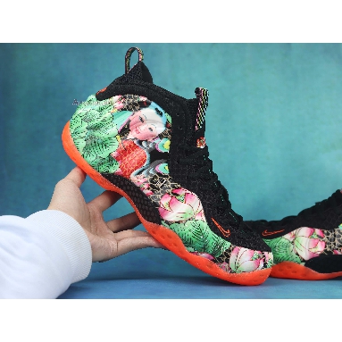 Nike Air Foamposite One Tianjin 744307-001 Black/Black-Lava Glow-Lakeside Mens Womens Shoes