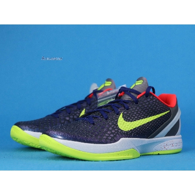 Nike Zoom Kobe 6 Supreme Chaos 446442-500 Ink/Volt-Dark Grey-White Mens Womens Shoes