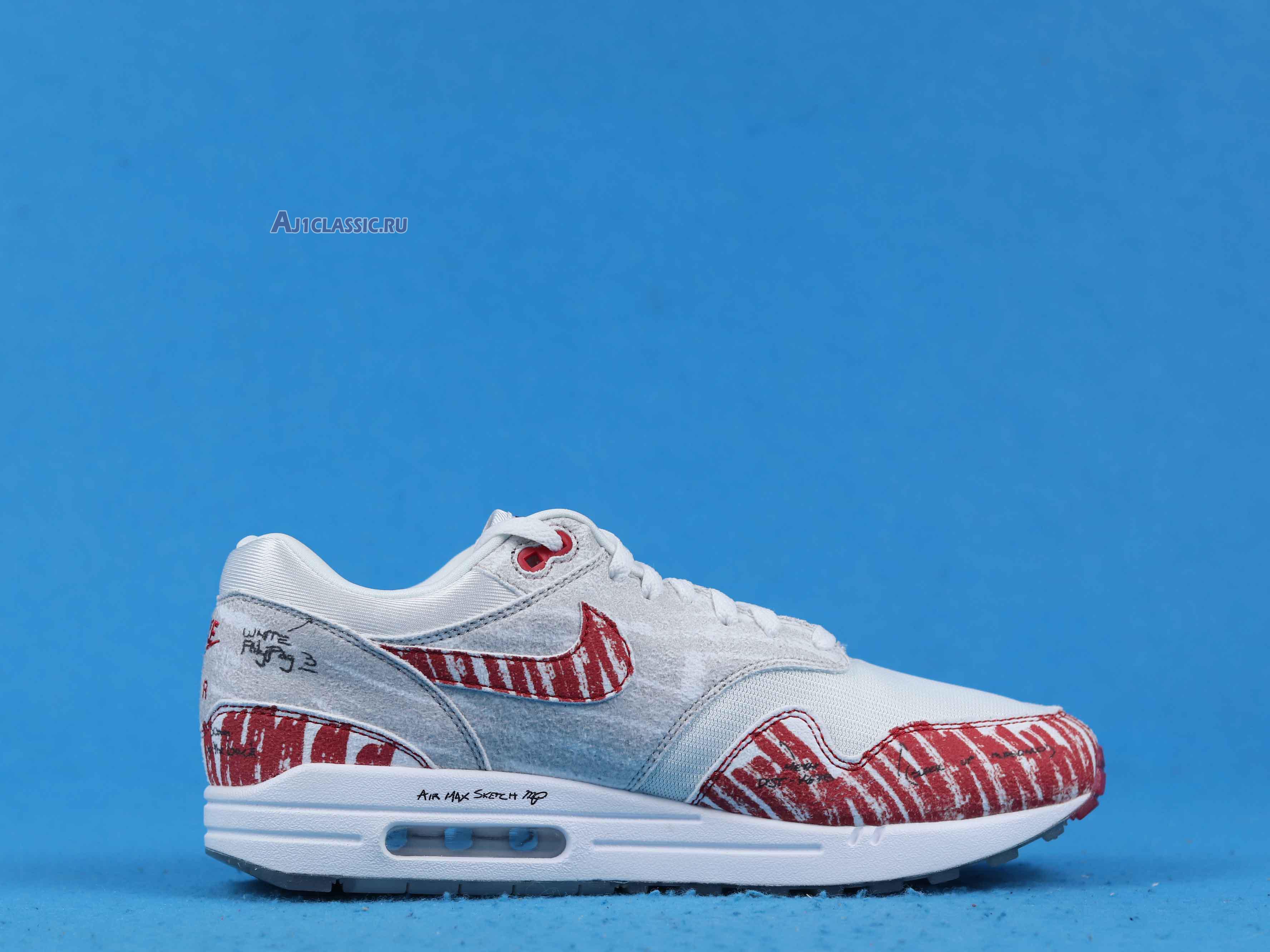 New Nike Air Max 1 "Sketch To Shelf - University Red" CJ4286-101 Shoes