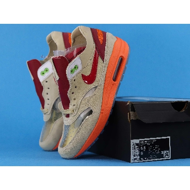 Clot x Nike Air Max 1 Kiss of Death DD1870-100 Net/Deep Red-Orange Blaze Sneakers