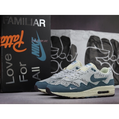 Patta x Nike Air Max 1 Noise Aqua DH1348-004 Metallic Silver/Noise Aqua/Pure Platinum Mens Womens Shoes