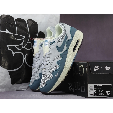 Patta x Nike Air Max 1 Noise Aqua DH1348-004 Metallic Silver/Noise Aqua/Pure Platinum Mens Womens Shoes