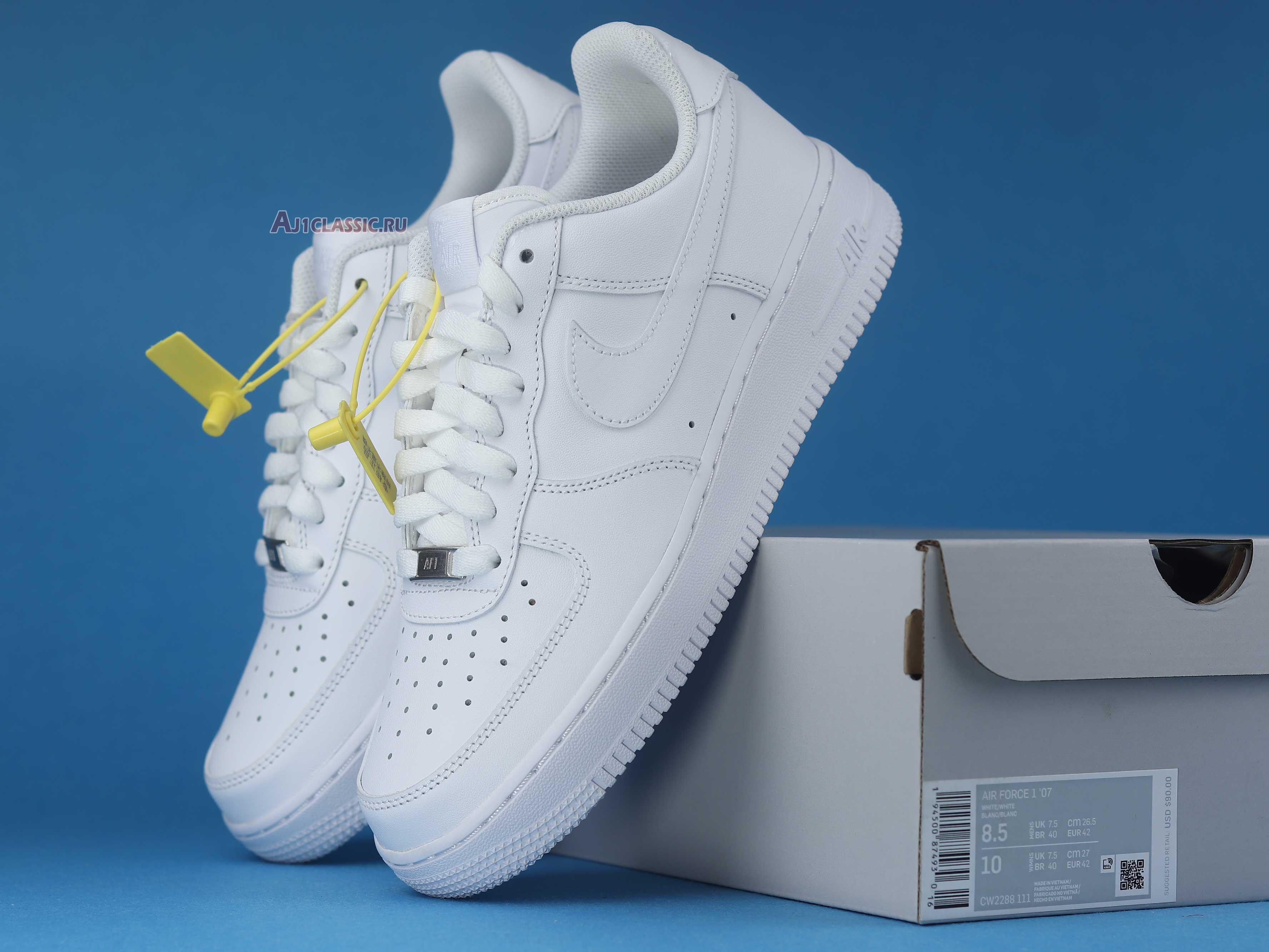 New Nike Air Force 1 "07 Triple White" CW2288-111 Shoes