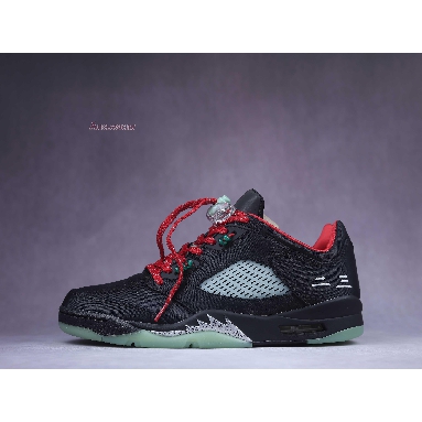 CLOT x Air Jordan 5 Retro Low Jade DM4640-036 Black/Classic Jade/Fire Red/Metallic Silver Sneakers