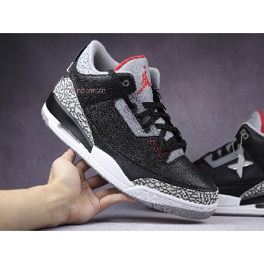 Air Jordan 3 Retro OG Black Cement 2018 854262-001-02 Black/Cement Grey-White-Fire Red Sneakers