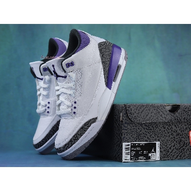 Air Jordan 3 Retro Dark Iris CT8532-105 White/Black/Dark Iris/Cement Grey Sneakers