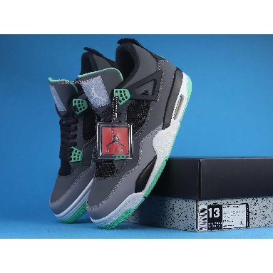 Air Jordan 4 Retro Green Glow 308497-033 Drk Grey/Grn Glw-Cmnt Grey-Blk Sneakers