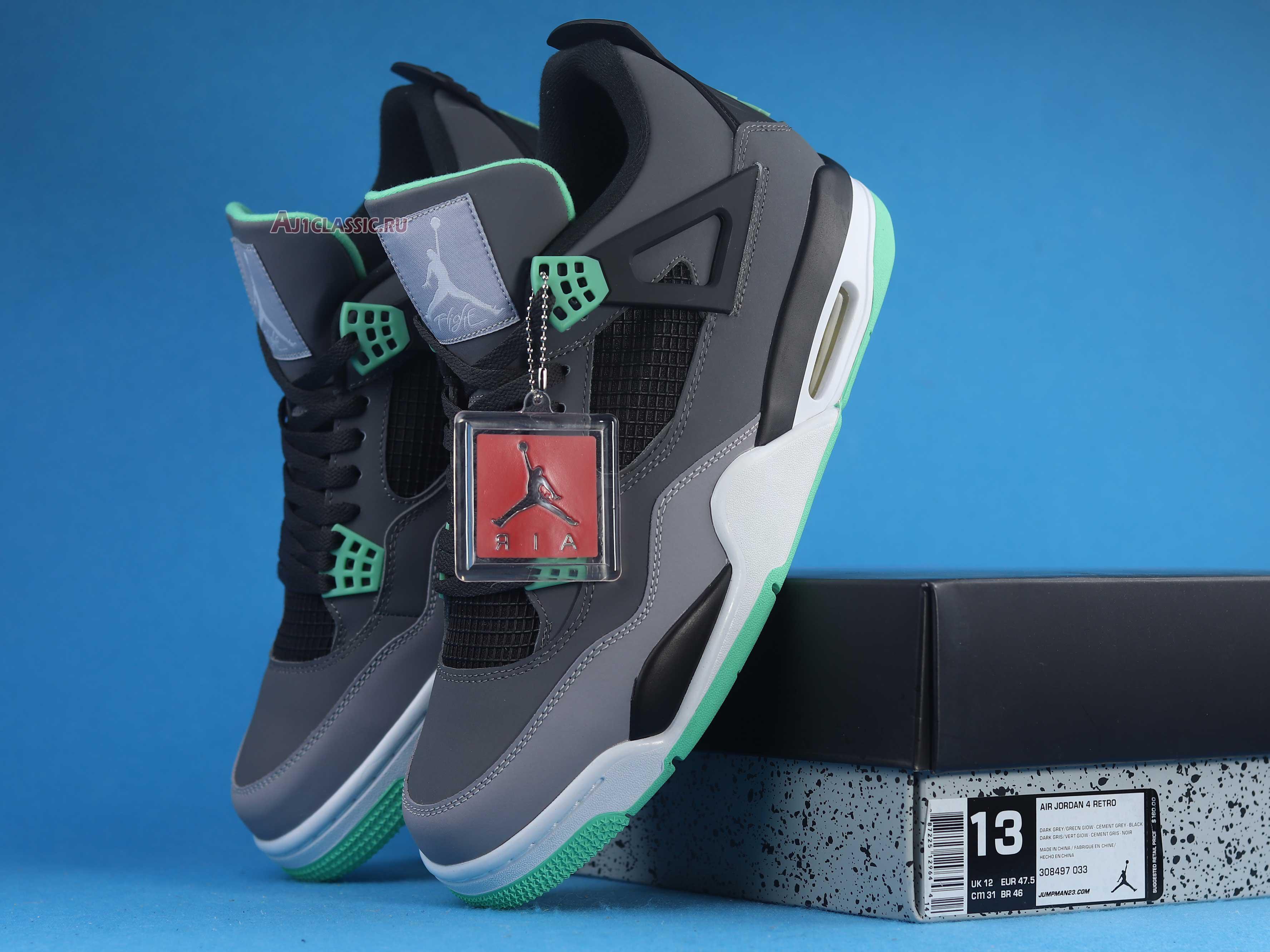 Air Jordan 4 Retro "Green Glow" 308497-033