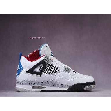 Air Jordan 4 Retro SE What The 4 CI1184-146-02 White/Military Blue-Fire Red-Tech Grey Mens Womens Shoes