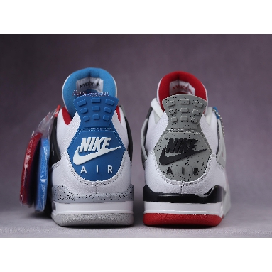 Air Jordan 4 Retro SE What The 4 CI1184-146-02 White/Military Blue-Fire Red-Tech Grey Mens Womens Shoes