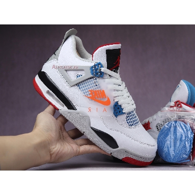 Air Jordan 4 Retro SE What The 4 CI1184-146-02 White/Military Blue-Fire Red-Tech Grey Mens Womens Shoes