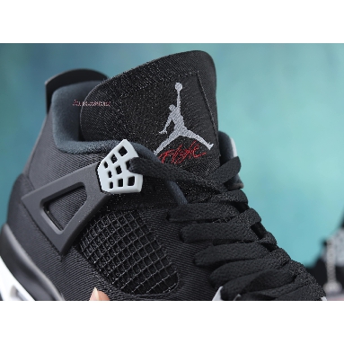 Air Jordan 4 Retro Black Canvas DH7138-006 Black/Light Steel Grey-White-Fire Red Sneakers