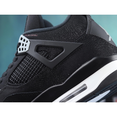 Air Jordan 4 Retro Black Canvas DH7138-006 Black/Light Steel Grey-White-Fire Red Sneakers