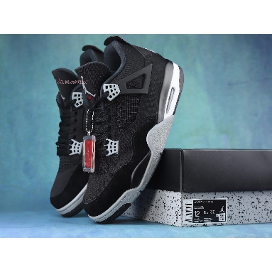 Air Jordan 4 Retro Black Canvas DH7138-006 Black/Light Steel Grey-White-Fire Red Sneakers