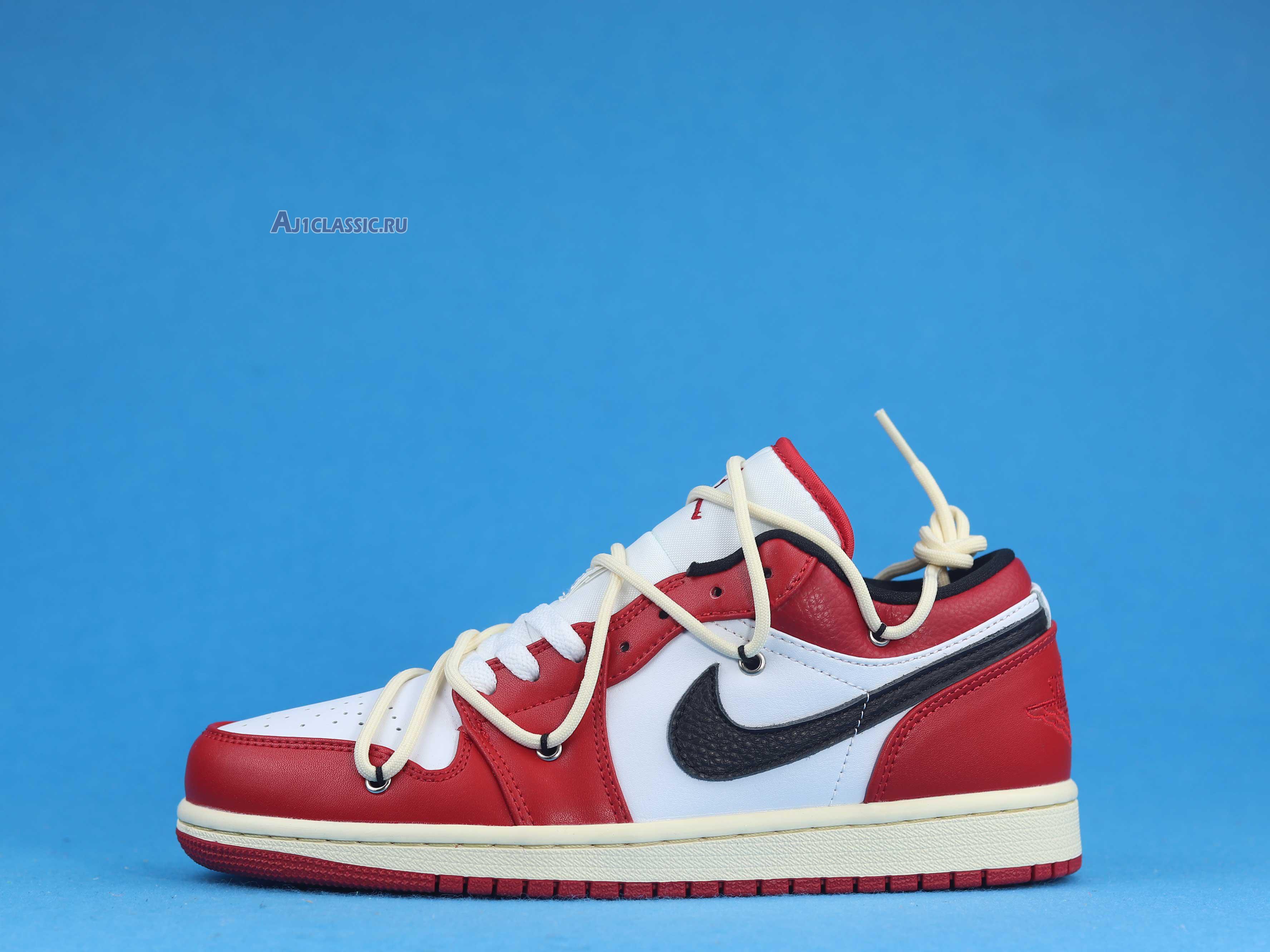 New Air Jordan 1 Low Flywire Lacing "Chicago" 553558-118-02 Shoes