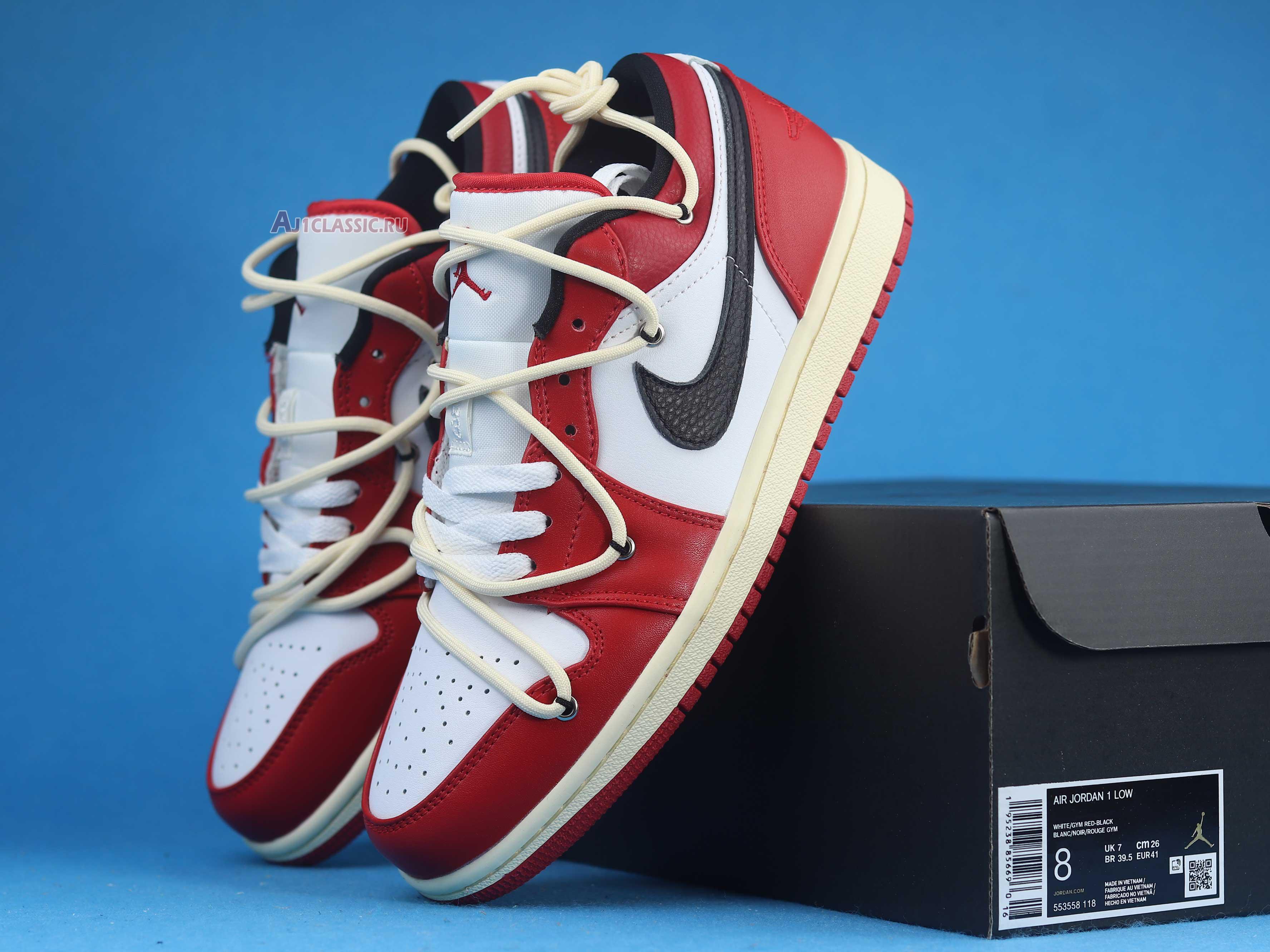 New Air Jordan 1 Low Flywire Lacing "Chicago" 553558-118-02 Shoes