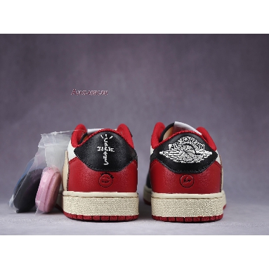 Fragment Design x Travis Scott x Air Jordan 1 Retro Low Red DM7866-140-02 Sail/Black-Red /White Mens Womens Shoes