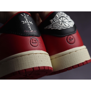 Fragment Design x Travis Scott x Air Jordan 1 Retro Low Red DM7866-140-02 Sail/Black-Red /White Mens Womens Shoes