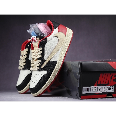 Fragment Design x Travis Scott x Air Jordan 1 Retro Low Red DM7866-140-02 Sail/Black-Red /White Mens Womens Shoes