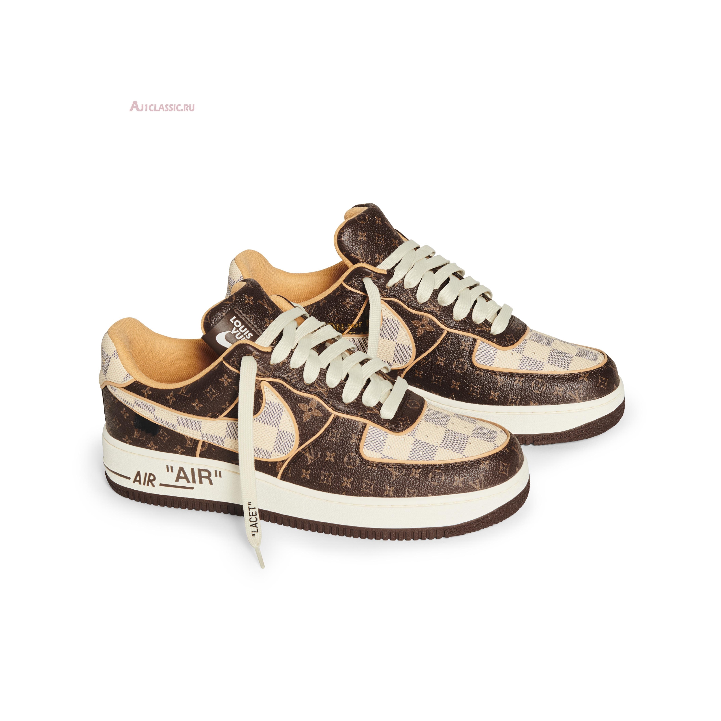 New Nike x Louis Vuitton Air Force 1 Low "Brown Checkerboard" NAF1LV-04 (Includes Orange Box) Shoes