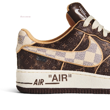 Nike x Louis Vuitton Air Force 1 Low Brown Checkerboard NAF1LV-04 Brown/White/Gold (Includes Orange Box) Mens Womens Shoes