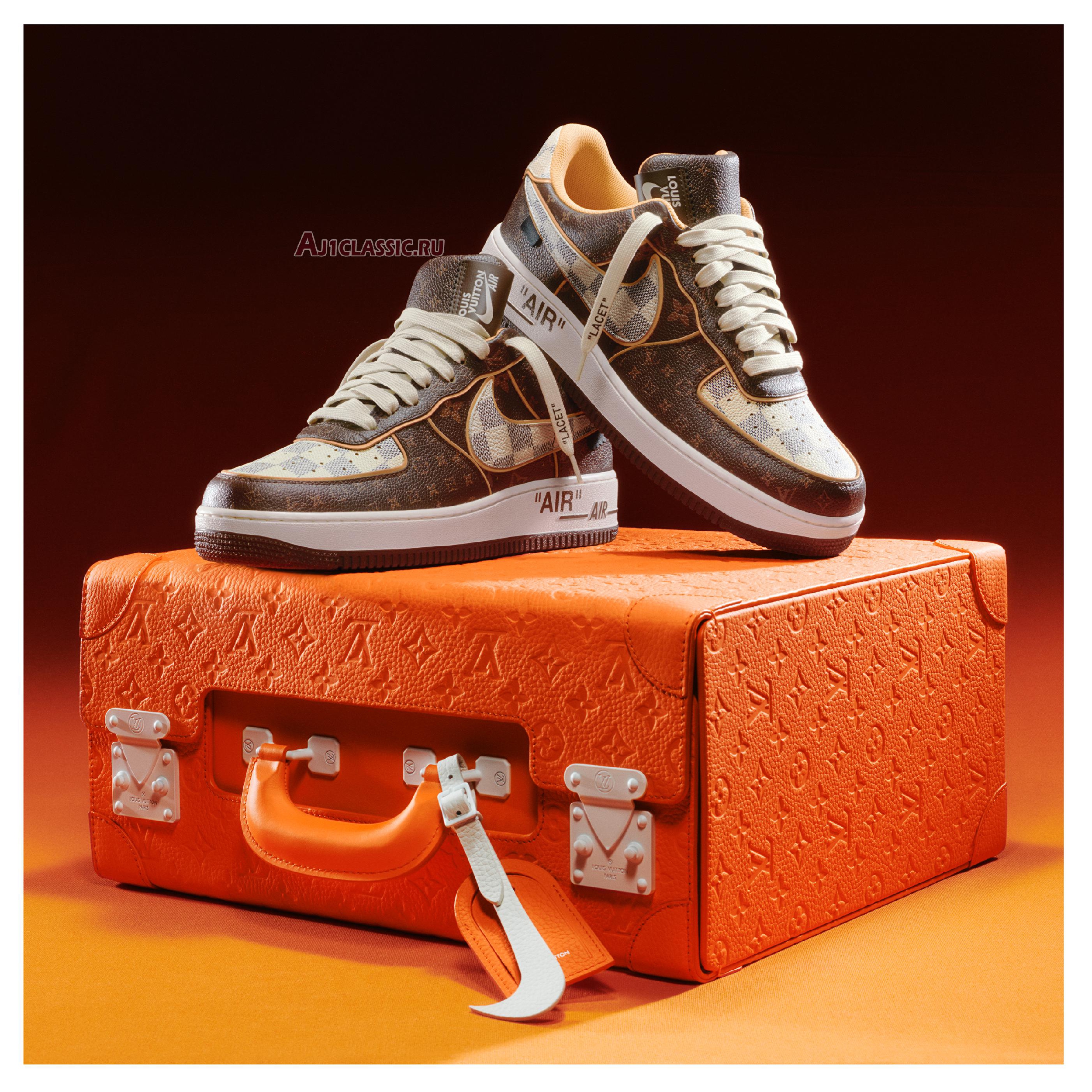 New Nike x Louis Vuitton Air Force 1 Low "Brown Checkerboard" NAF1LV-04 (Includes Orange Box) Shoes