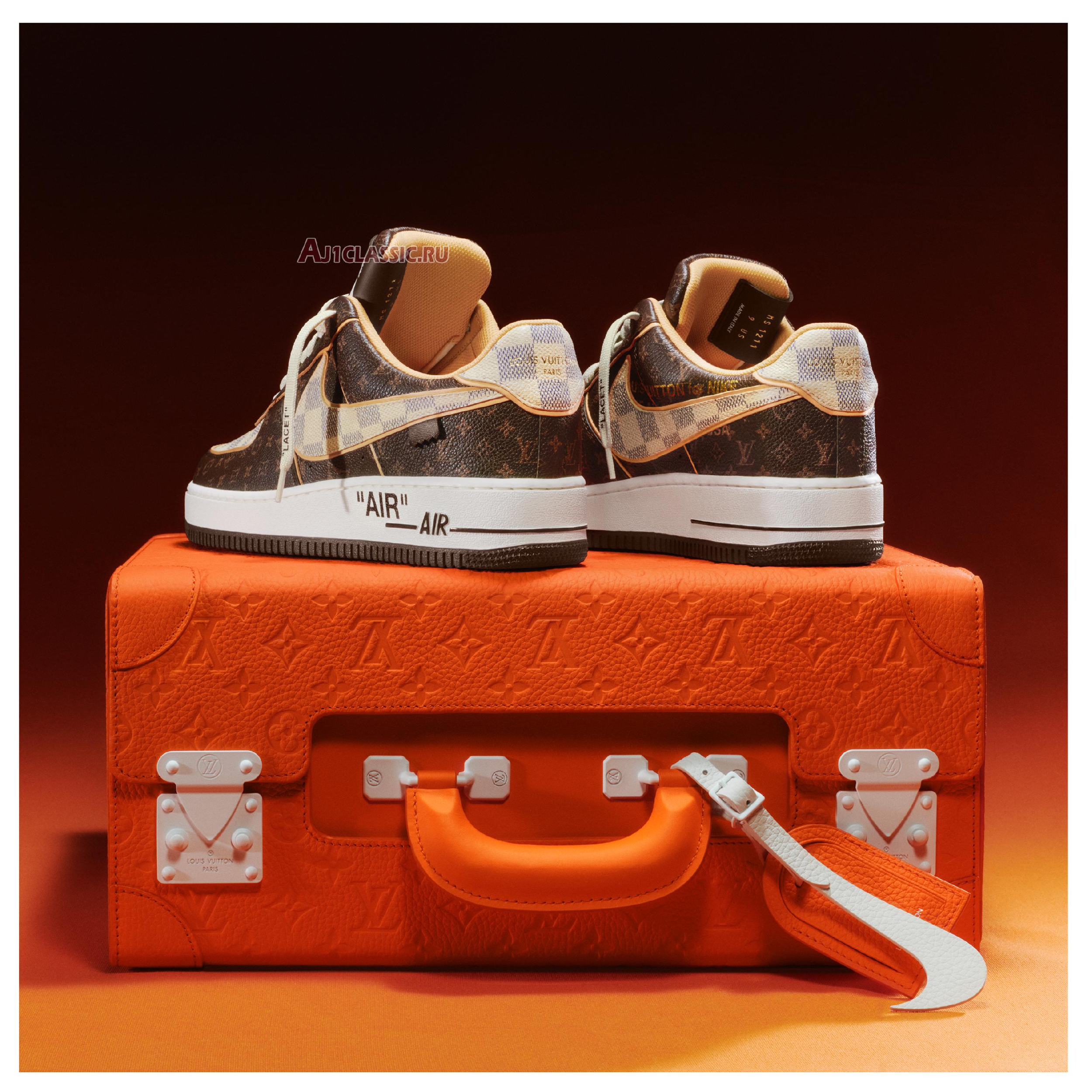 New Nike x Louis Vuitton Air Force 1 Low "Brown Checkerboard" NAF1LV-04 (Includes Orange Box) Shoes