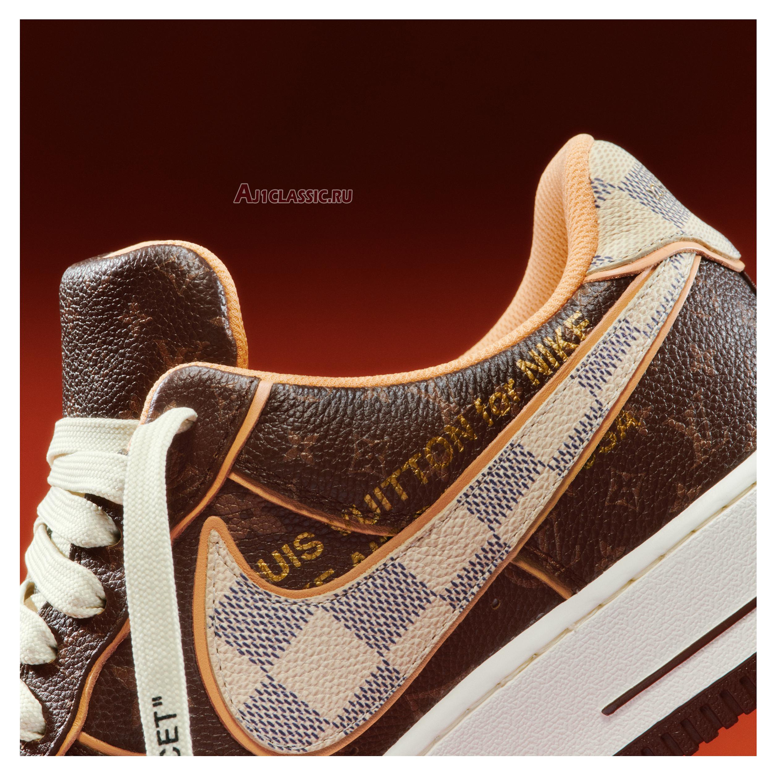 New Nike x Louis Vuitton Air Force 1 Low "Brown Checkerboard" NAF1LV-04 (Includes Orange Box) Shoes