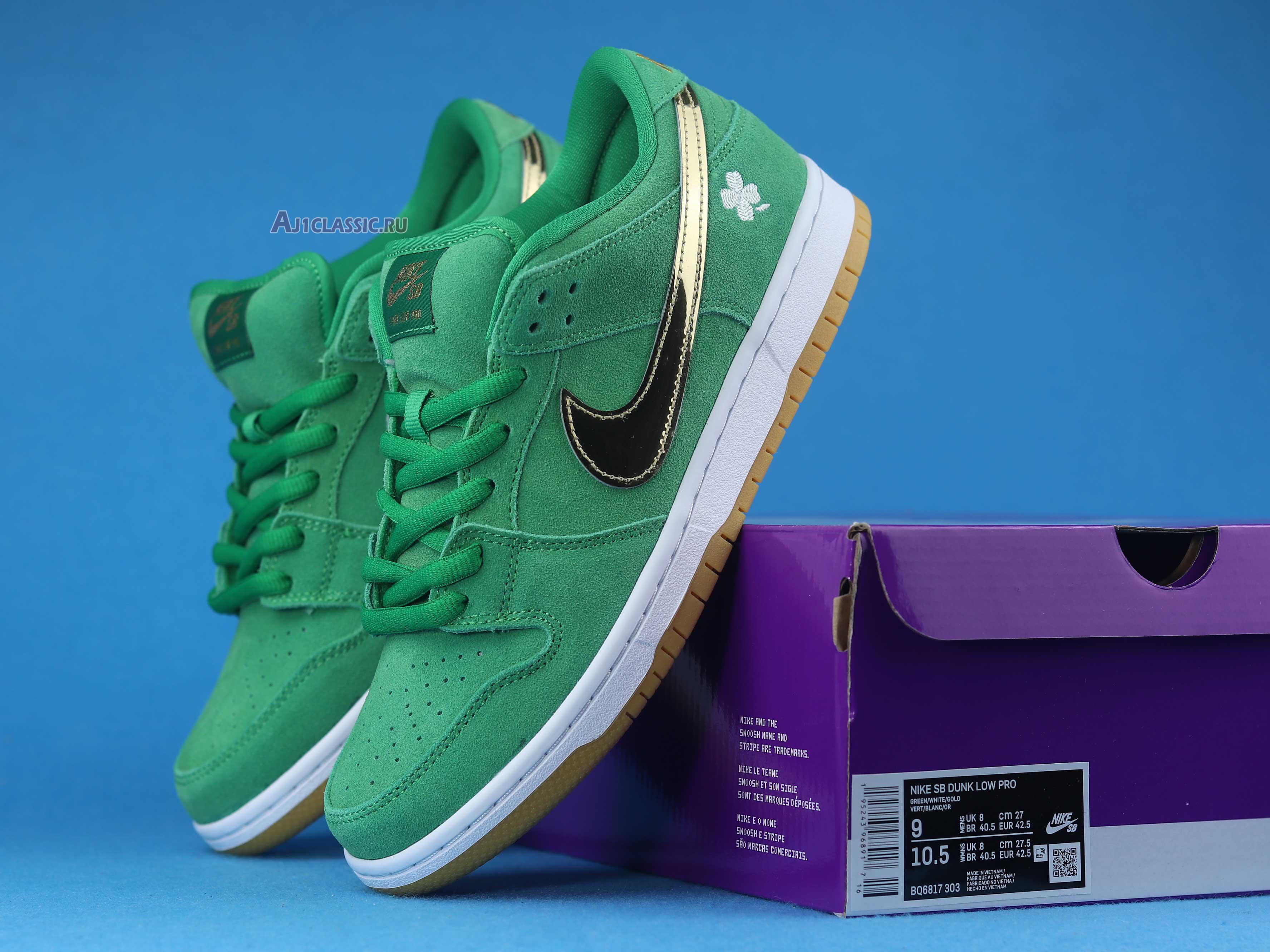 New Nike Dunk Low SB "St Patricks Day" BQ6817-303 Shoes