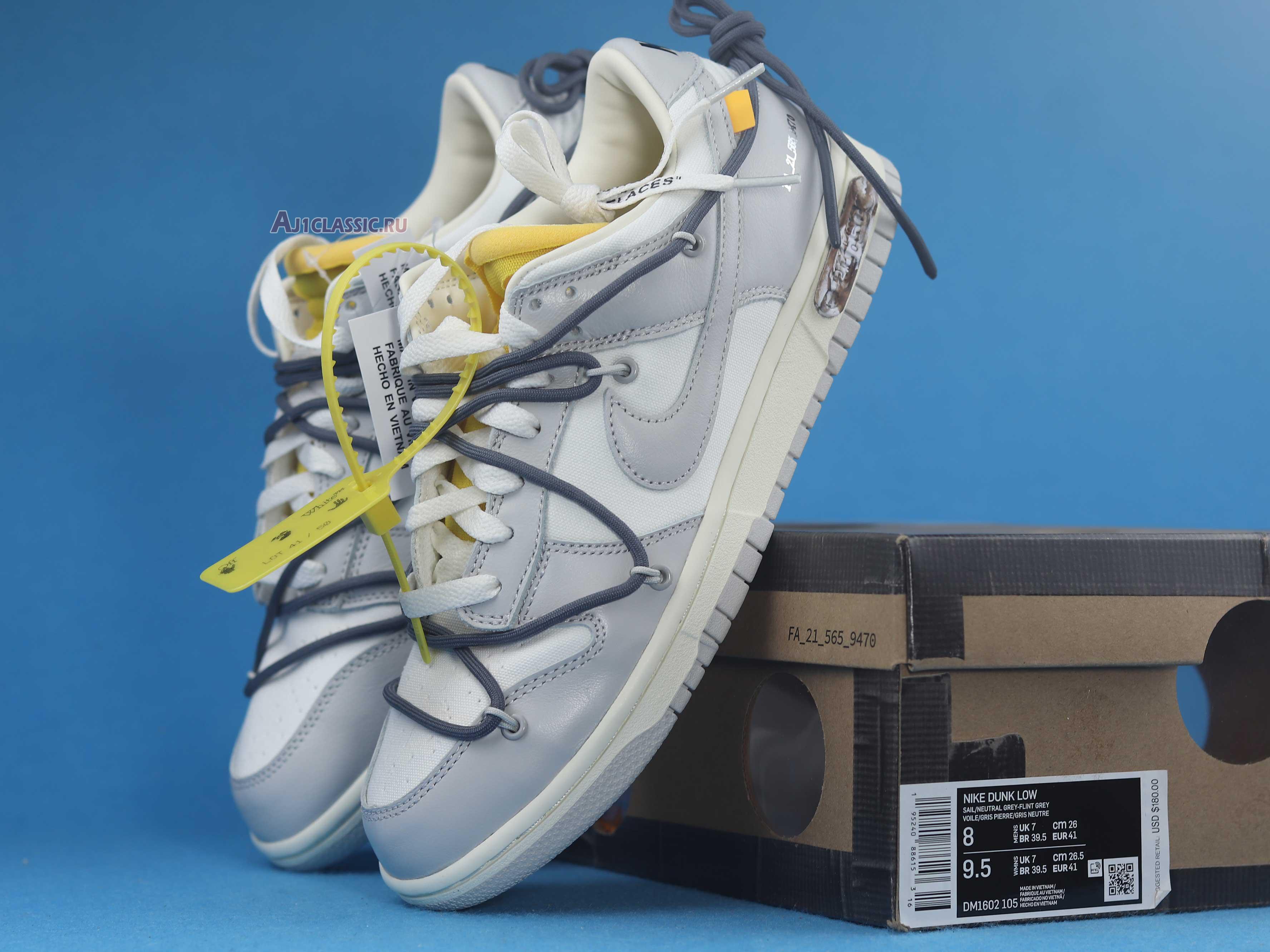 New Off-White x Nike Dunk Low "Lot 41 of 50" DM1602-105 Shoes