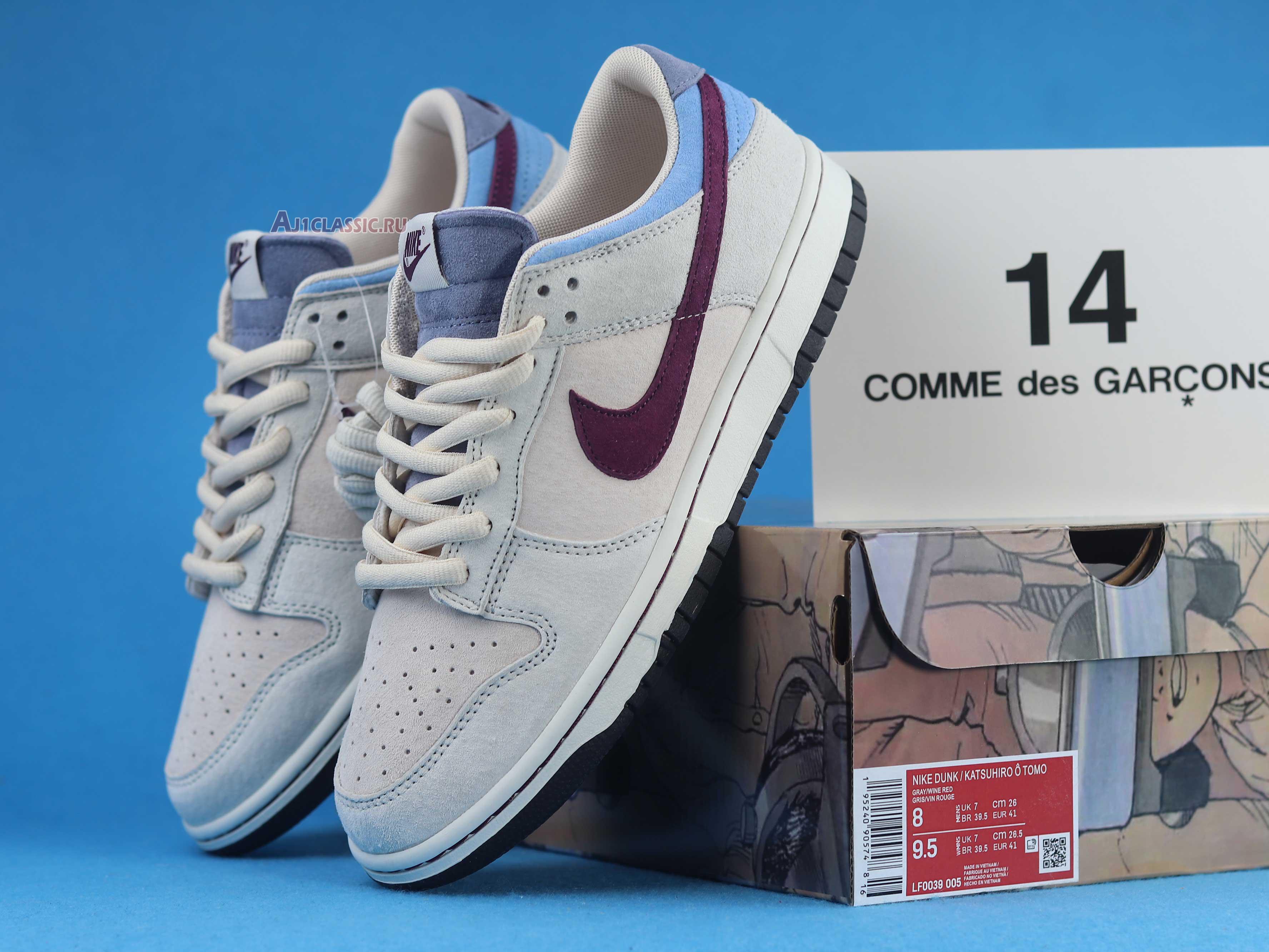 New Otomo Katsuhiro x Nike SB Dunk Low "Gray - Wine Red" LF0039-005 Shoes