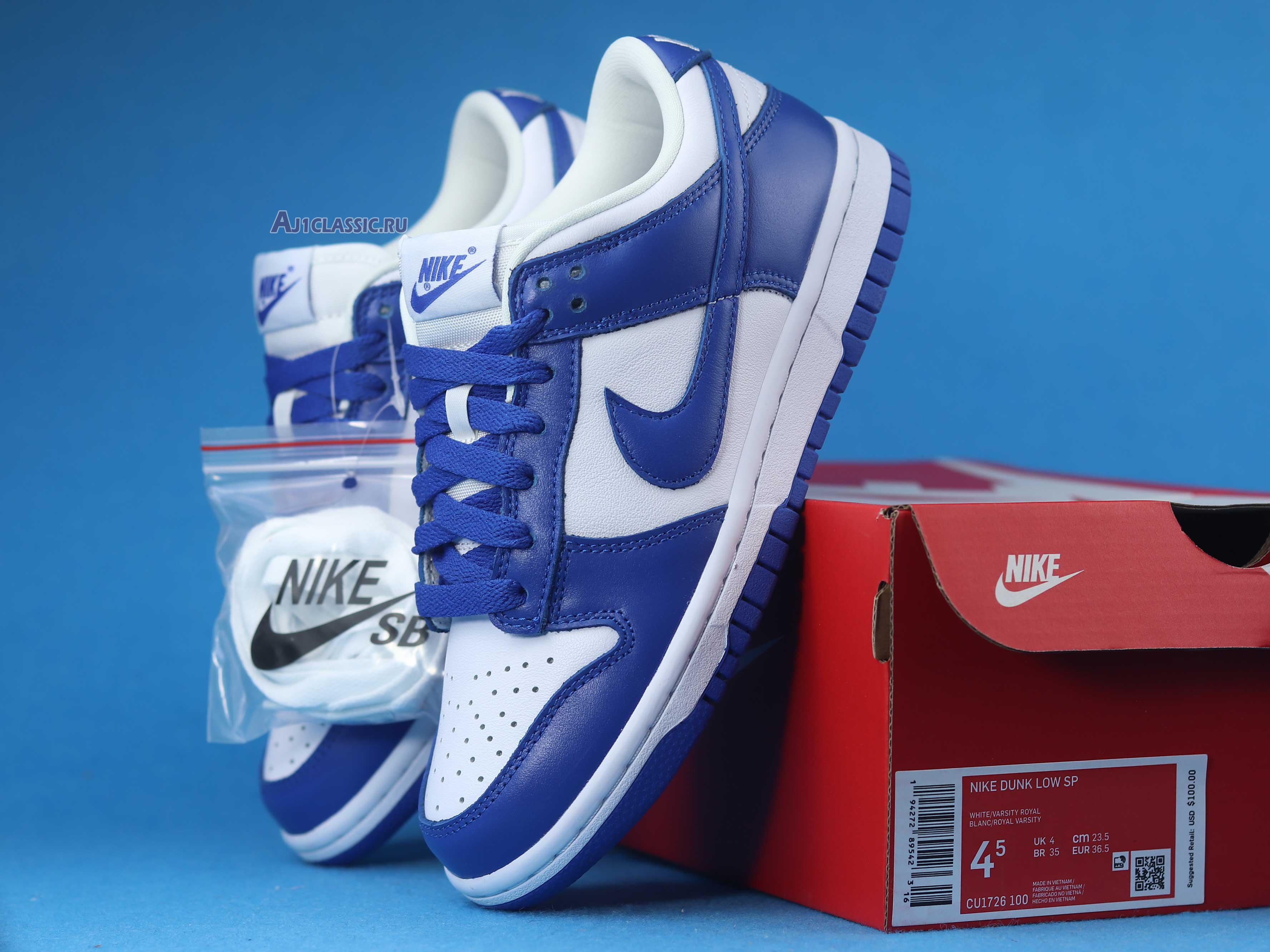 New Nike Dunk Low "Kentucky" CU1726-100-02 Shoes