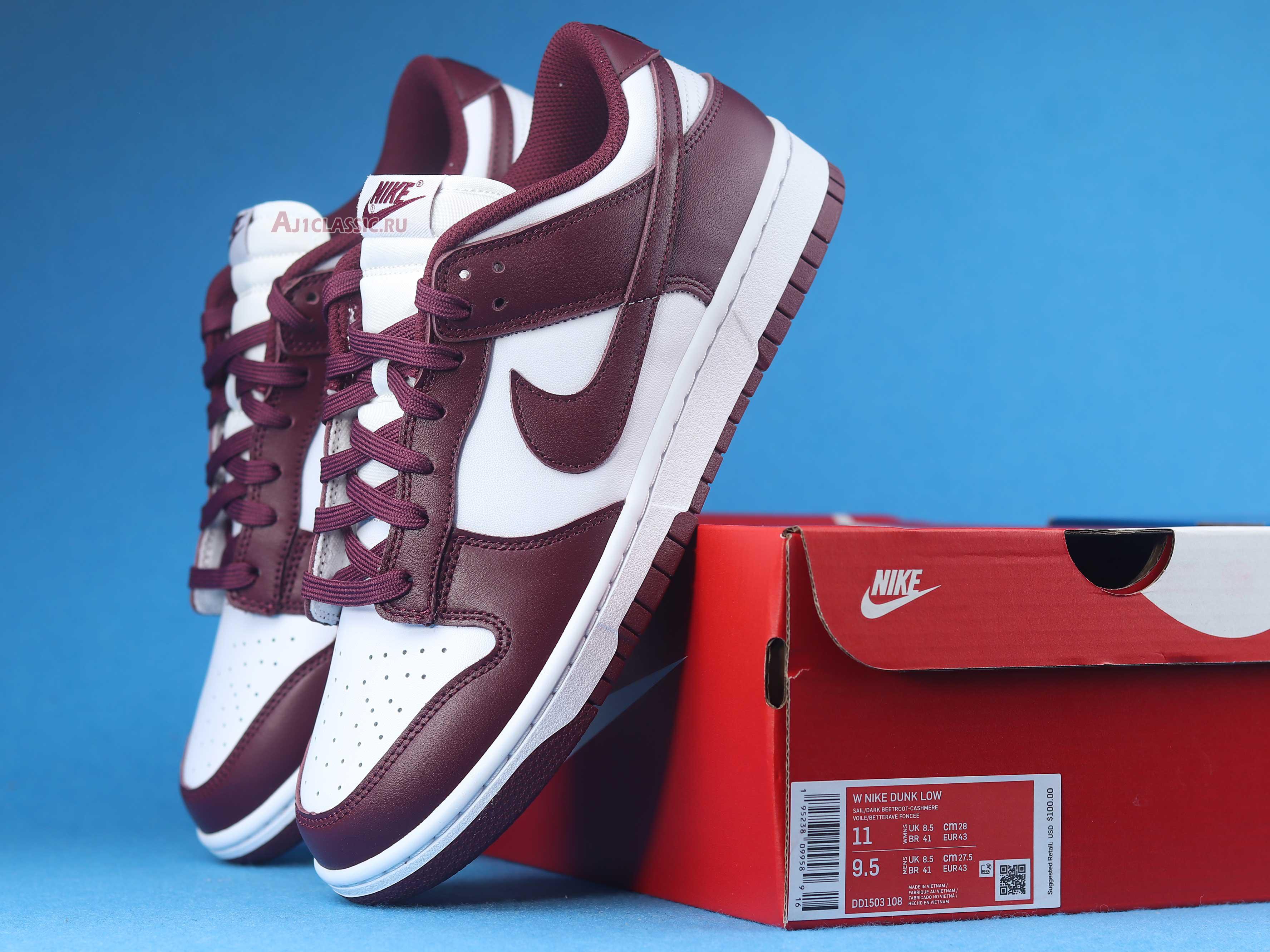 New Nike Dunk Low "Dark Beetroot" DD1503-108-02 Shoes