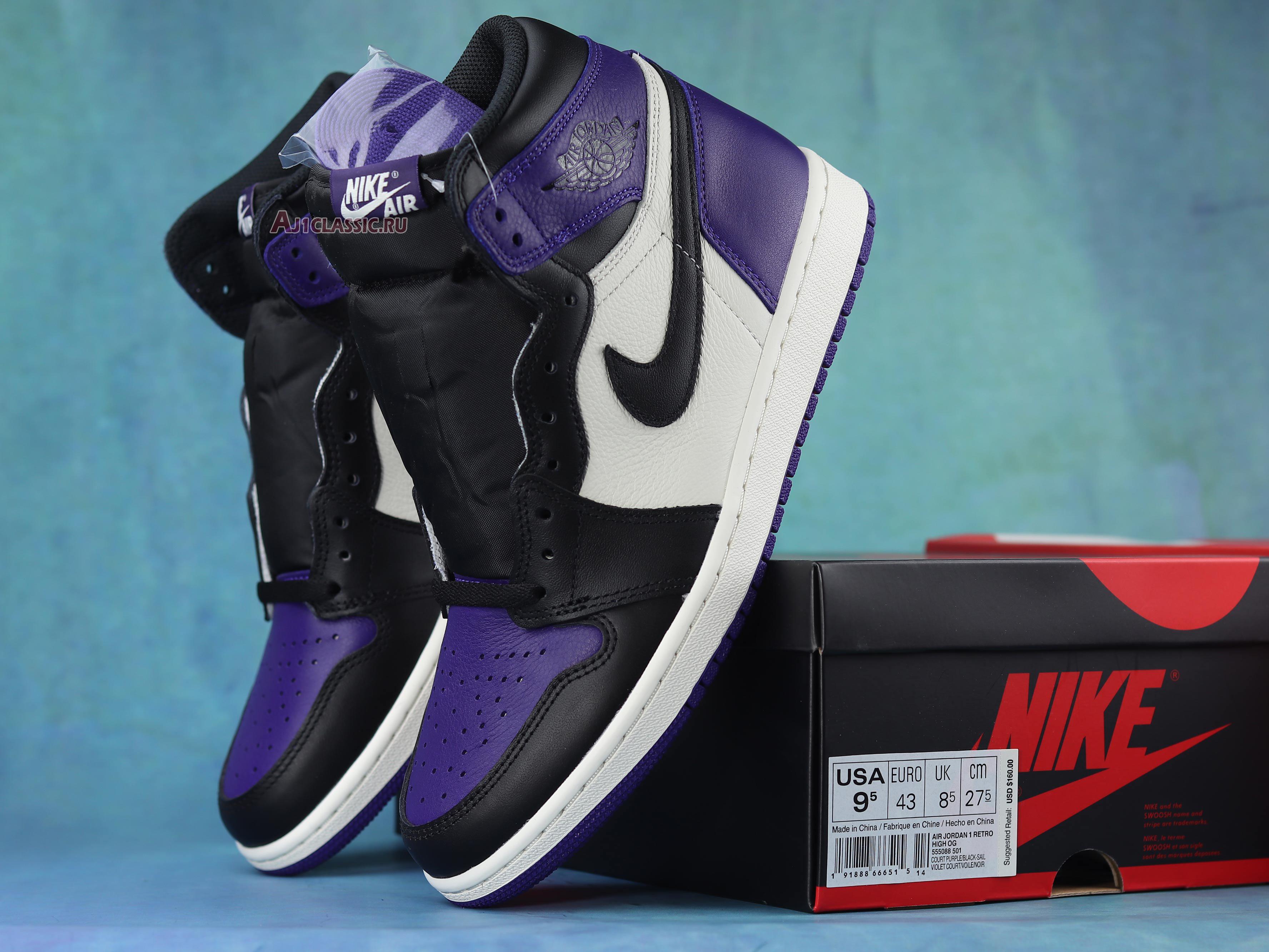 New Air Jordan 1 Retro High OG "Court Purple" 555088-501-02 Shoes