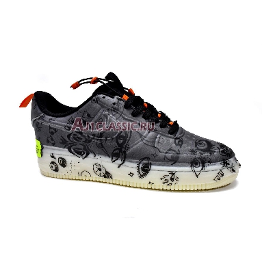 Nike Air Force 1 Experimental Halloween DC8904-001 Black/Black-Starfish-White Mens Womens Shoes