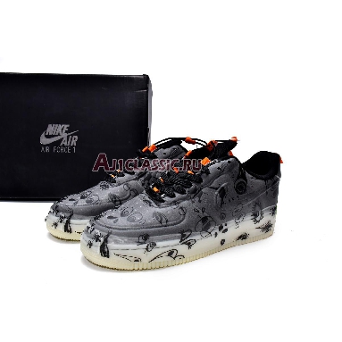 Nike Air Force 1 Experimental Halloween DC8904-001 Black/Black-Starfish-White Mens Womens Shoes