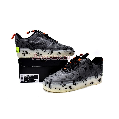 Nike Air Force 1 Experimental Halloween DC8904-001 Black/Black-Starfish-White Mens Womens Shoes