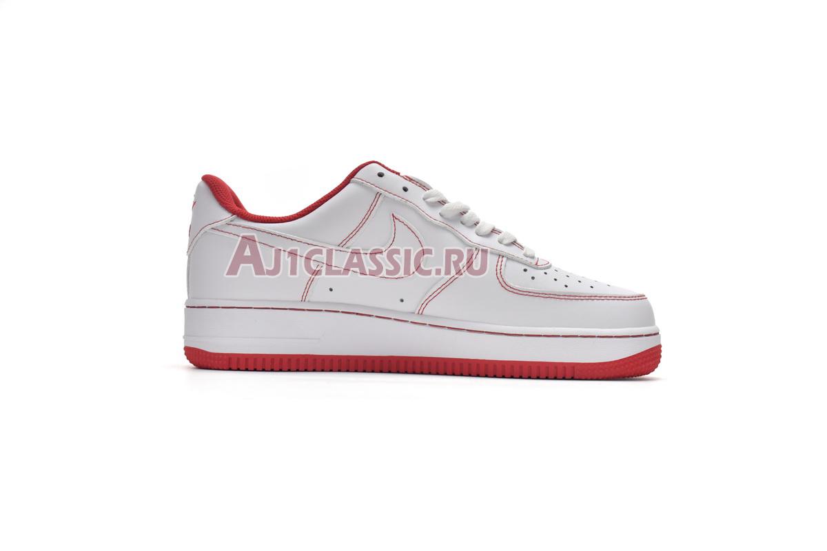 New Nike Air Force 1 07 "Contrast Stitch - White University Red" CV1724-100 Shoes