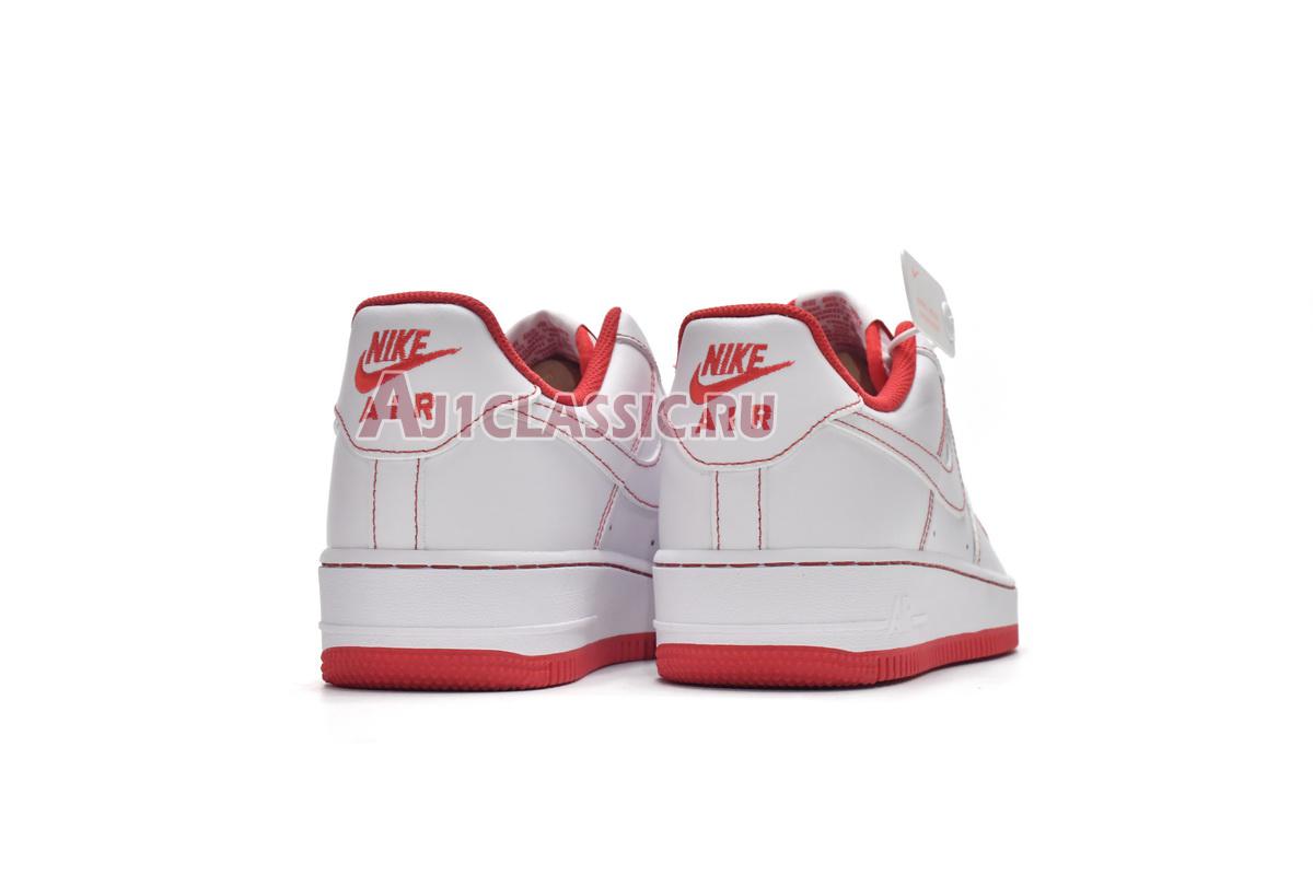 New Nike Air Force 1 07 "Contrast Stitch - White University Red" CV1724-100 Shoes