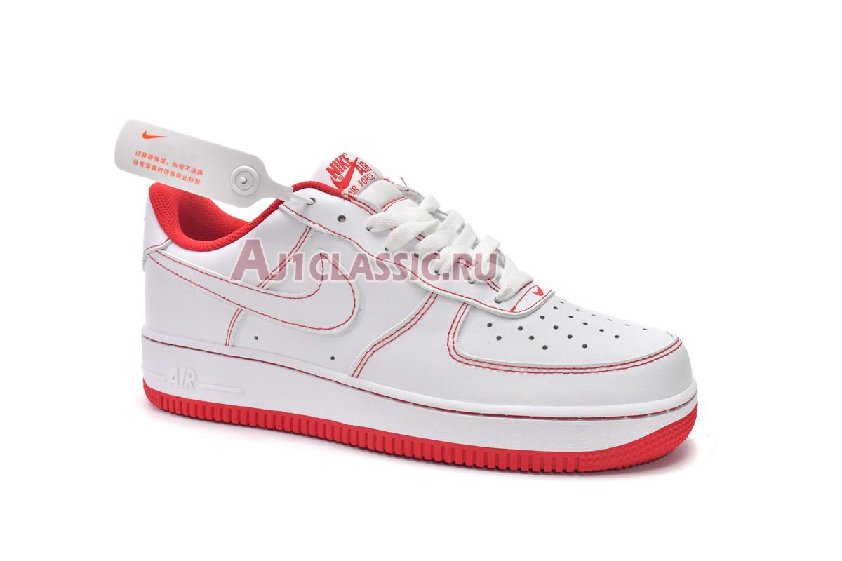 New Nike Air Force 1 07 "Contrast Stitch - White University Red" CV1724-100 Shoes