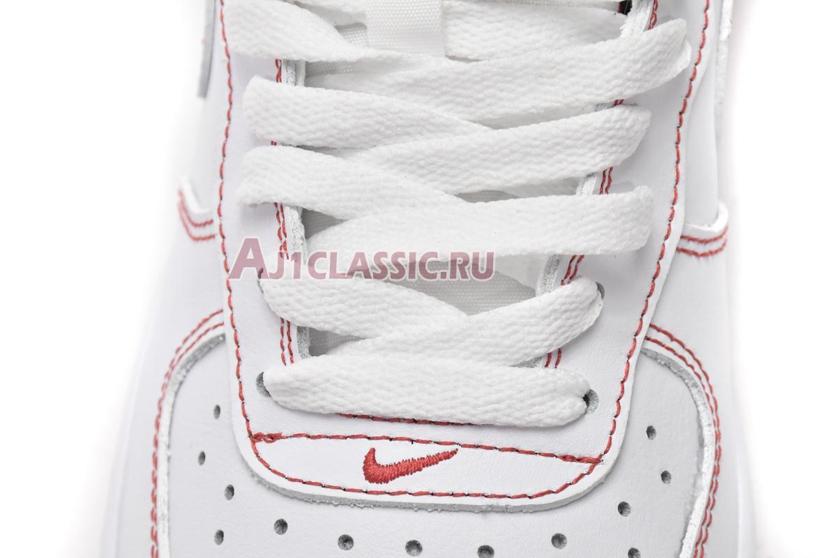 New Nike Air Force 1 07 "Contrast Stitch - White University Red" CV1724-100 Shoes