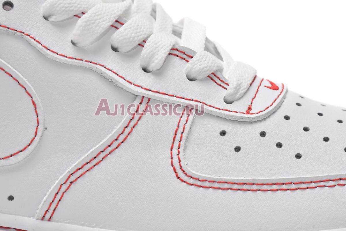 New Nike Air Force 1 07 "Contrast Stitch - White University Red" CV1724-100 Shoes