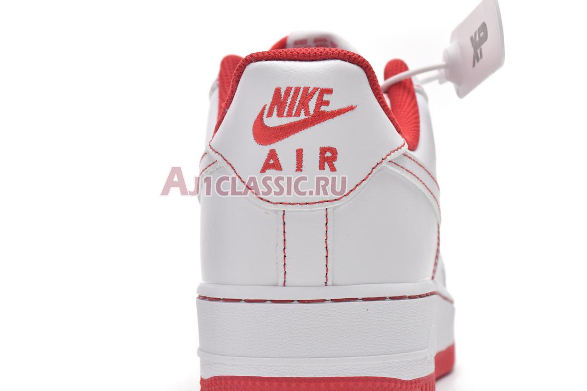 New Nike Air Force 1 07 "Contrast Stitch - White University Red" CV1724-100 Shoes