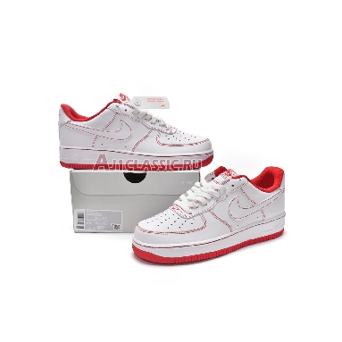 Nike Air Force 1 07 Contrast Stitch - White University Red CV1724-100 White/White-University Red Mens Womens Shoes