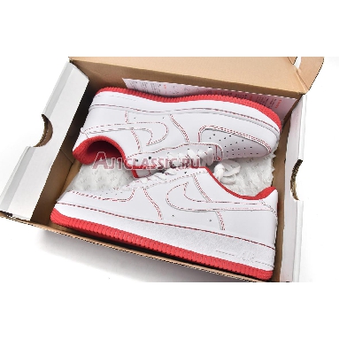 Nike Air Force 1 07 Contrast Stitch - White University Red CV1724-100 White/White-University Red Mens Womens Shoes