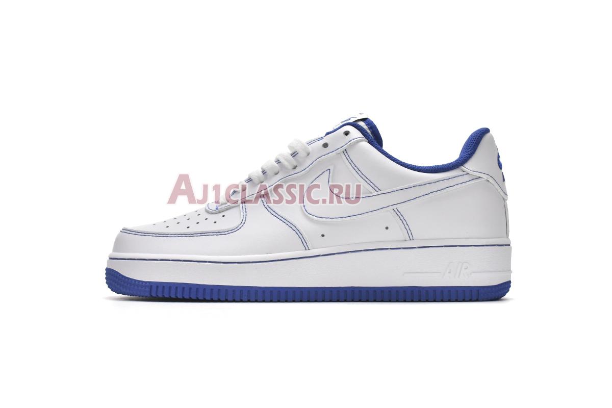 New Nike Air Force 1 07 "Contrast Stitch - White Game Royal" CV1724-101 Shoes