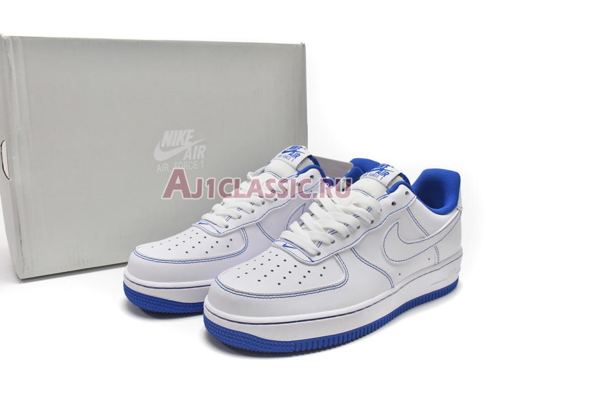 New Nike Air Force 1 07 "Contrast Stitch - White Game Royal" CV1724-101 Shoes