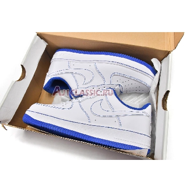 Nike Air Force 1 07 Contrast Stitch - White Game Royal CV1724-101 White/White/Game Royal Mens Womens Shoes