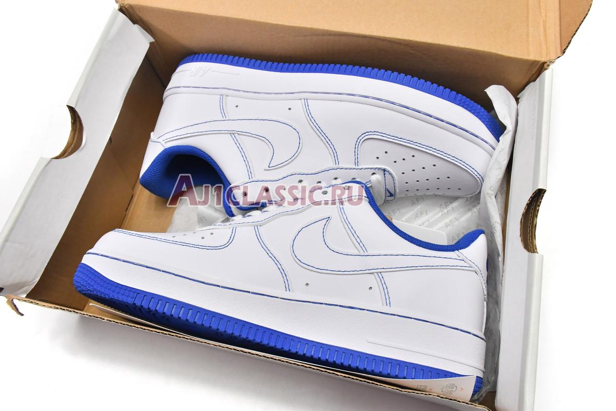 New Nike Air Force 1 07 "Contrast Stitch - White Game Royal" CV1724-101 Shoes